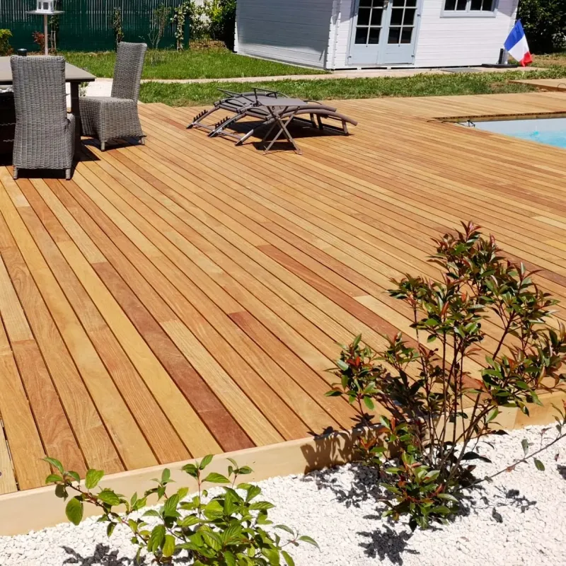 Cumaru Blond lames de terrasse Vetedy Softline - Fixations invisibles Cumaru Blond lames de terrasse Vetedy Softline - Fixations invisibles