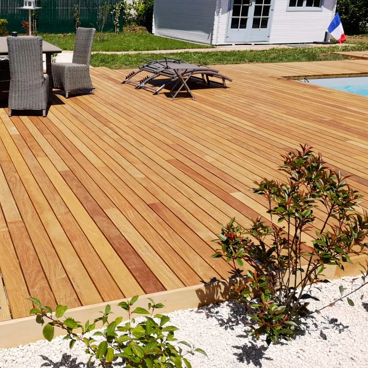 Cumaru Blond lames de terrasse Vetedy Softline - Fixations invisibles