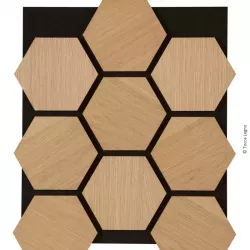 Panneau mural acoustique hexagonal bois Tocca Legno Hexa Natural