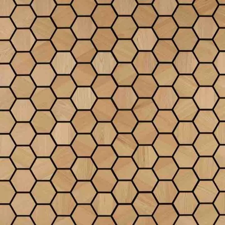 Panneau mural acoustique hexagonal bois Tocca Legno Hexa Natural