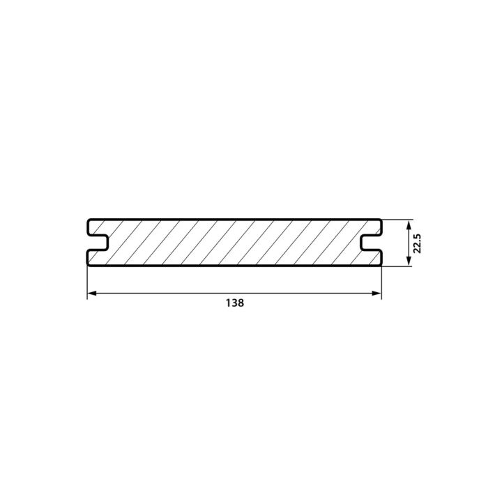 Profil de la lame Fiberdeck Vintage, section 22,5 × 138 mm
