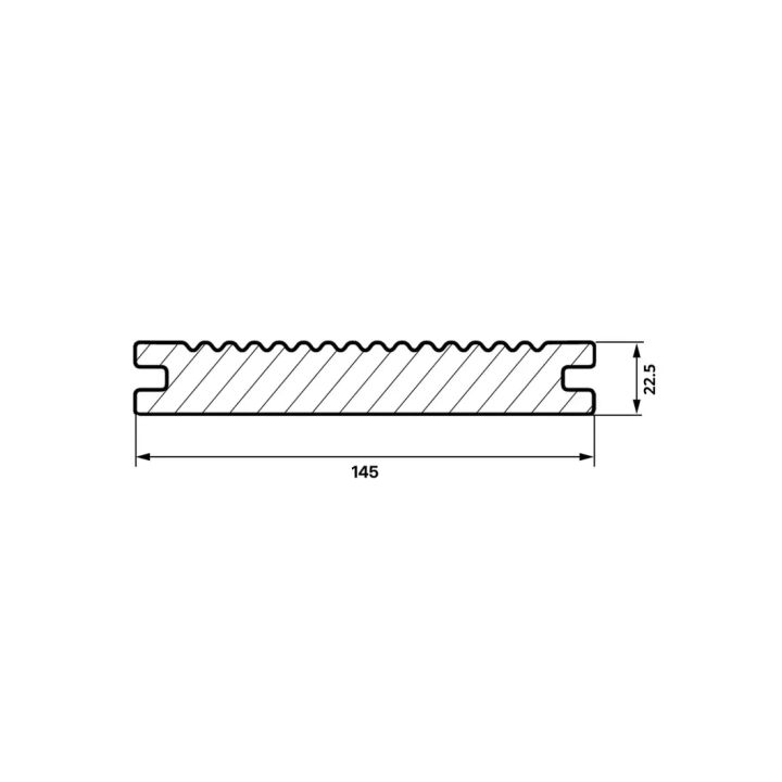 Profil de la lame Fiberdeck Manhattan, section 22,5 × 145 mm