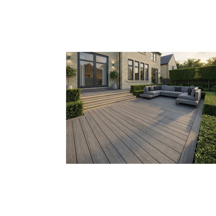 Inspiration de terrasse Fiberdeck Vintage en situation — visuel de la gamme, coloris illustratif