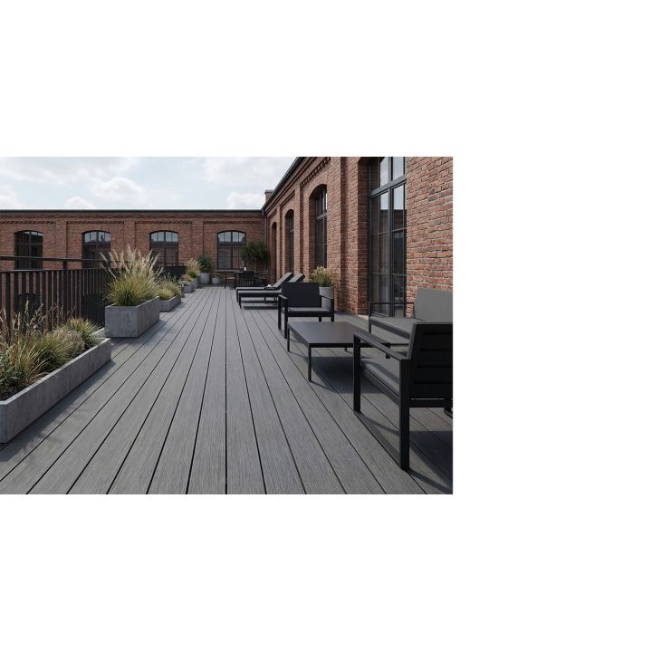 Inspiration de terrasse Fiberdeck Vintage en situation — visuel de la gamme, coloris illustratif