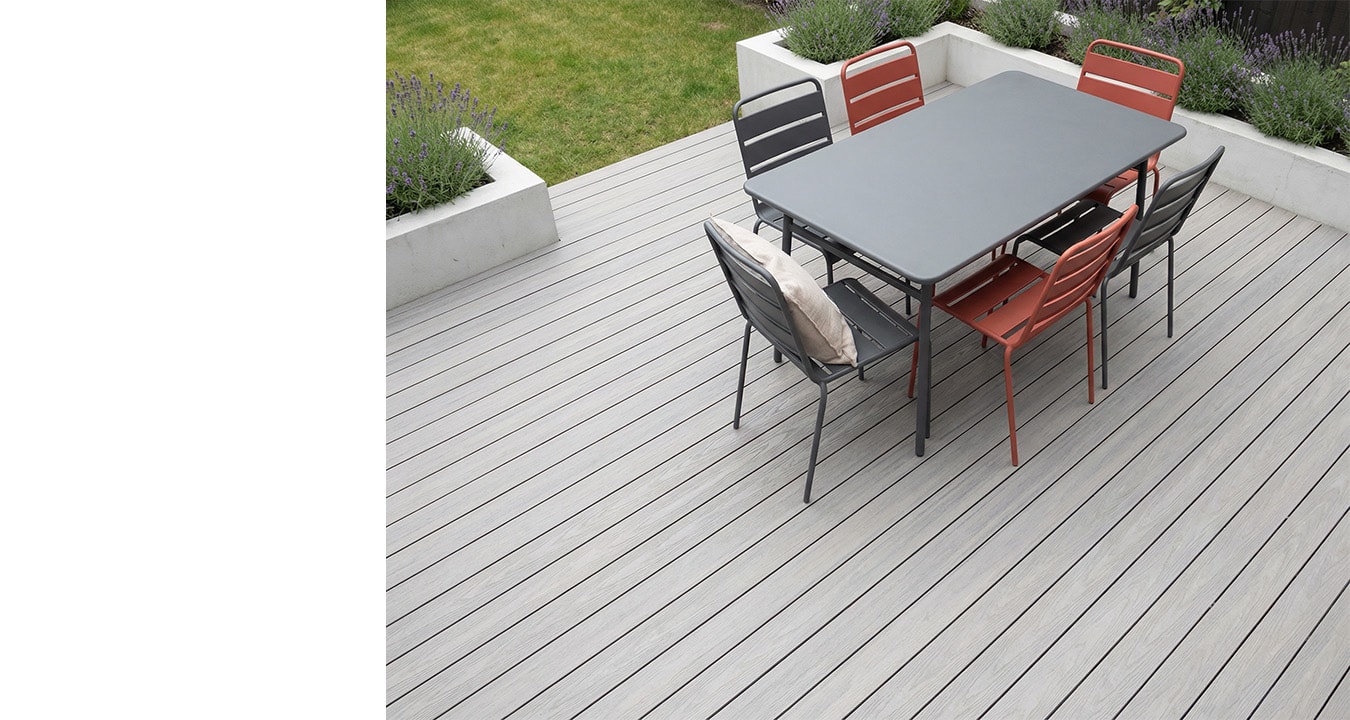 Inspiration de terrasse Fiberdeck Brooklyn en situation — visuel de la gamme, coloris illustratif