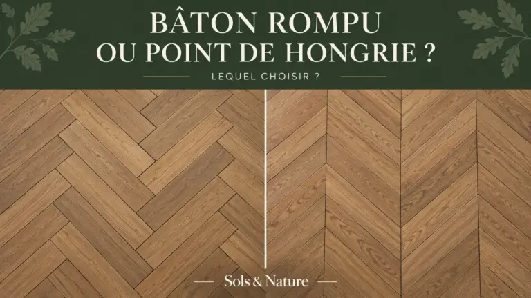 Comparaison visuelle entre un parquet en bâton rompu à gauche et un parquet en point de Hongrie à droite.
