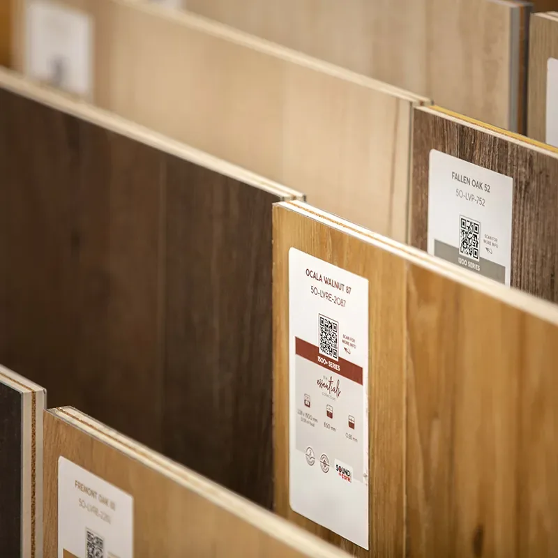 Échantillons de sols dans le showroom